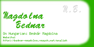 magdolna bednar business card